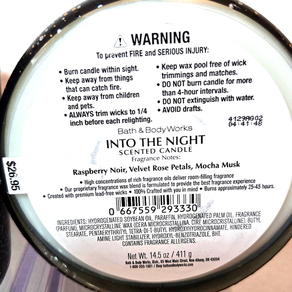 Into the Night Bath & Body Works Candles • 3 Wick • 2 Pieces - Picture 3 of 4